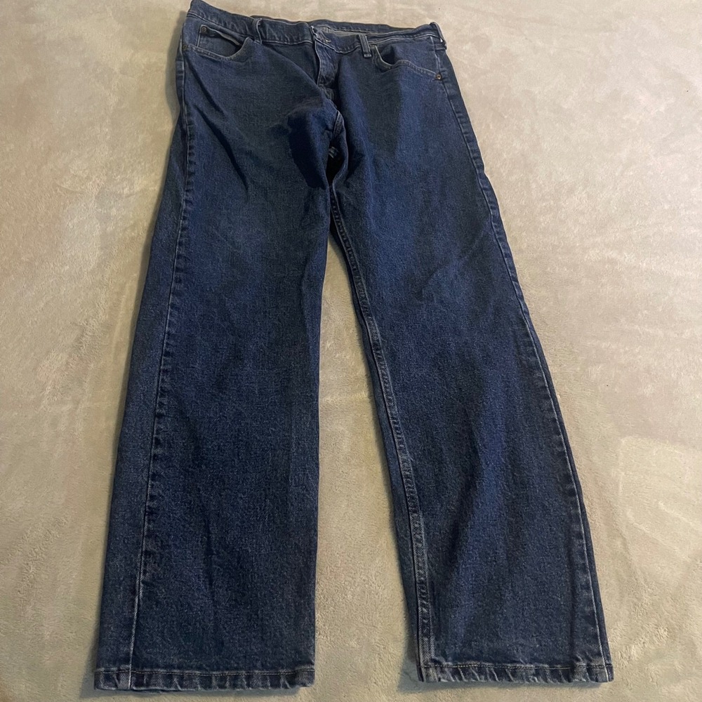 Vintage 90s Wrangler Premium Quality Mens Blue Straight Leg Jeans 38x32 Stretch